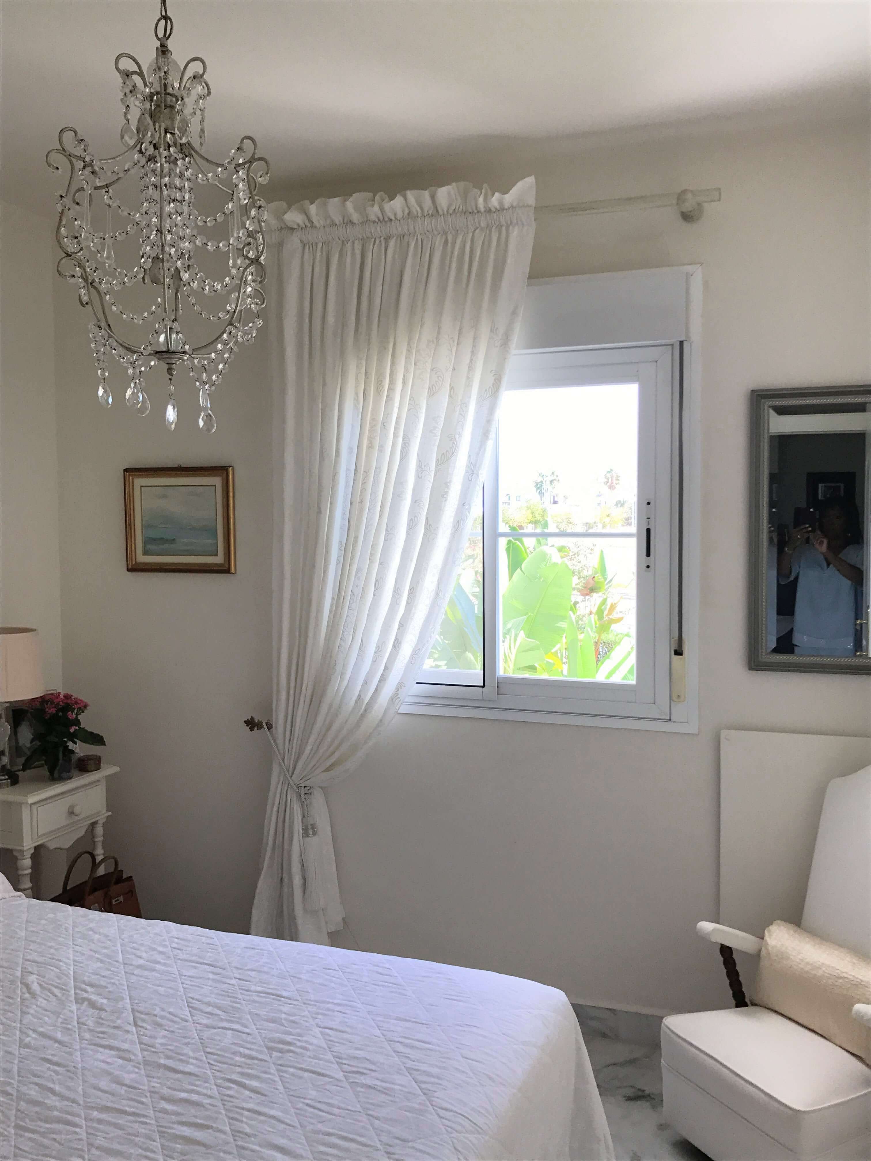 Bedroom Sheer Curtain on Pole