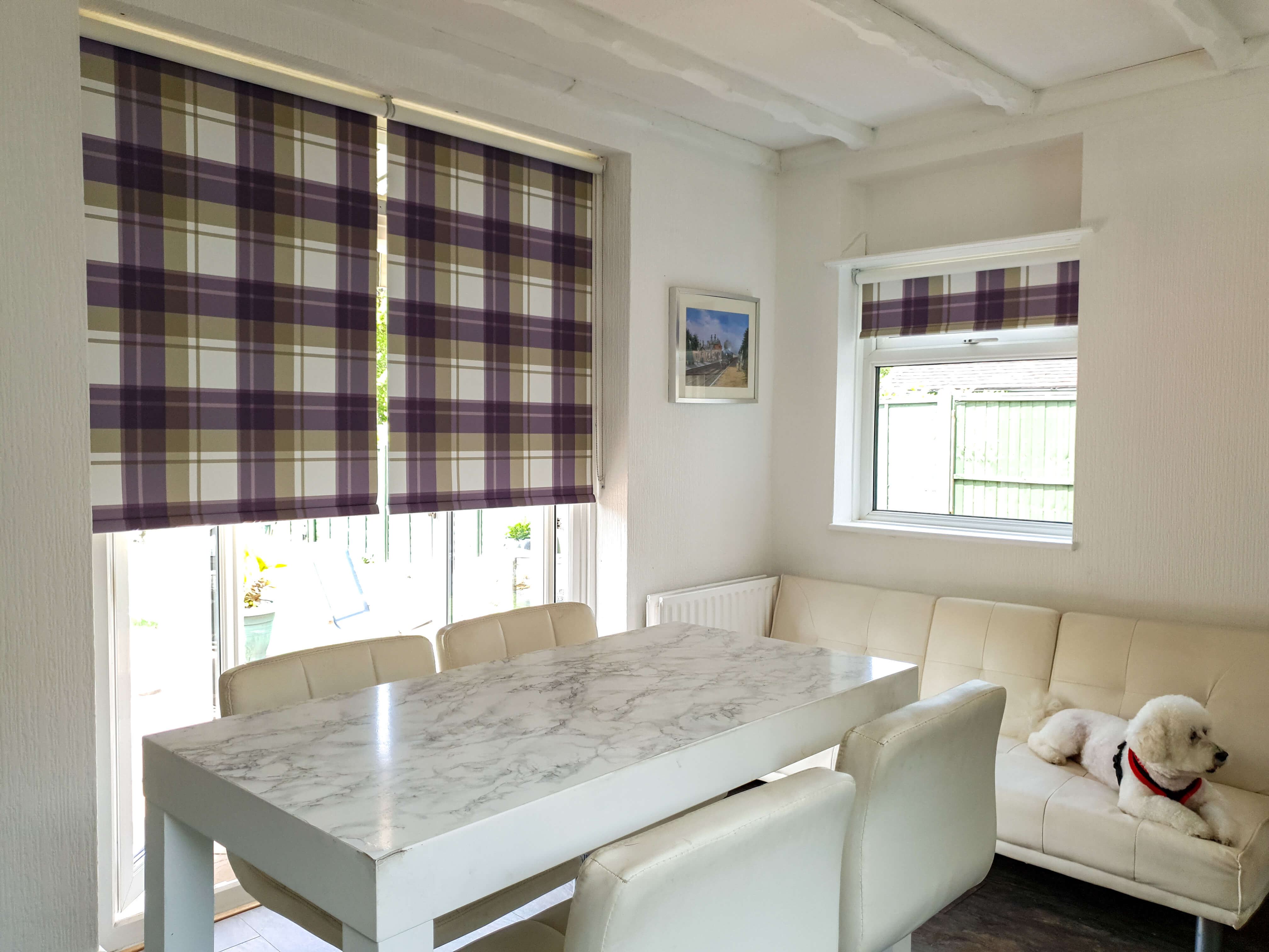 Tartan blackout roller blinds