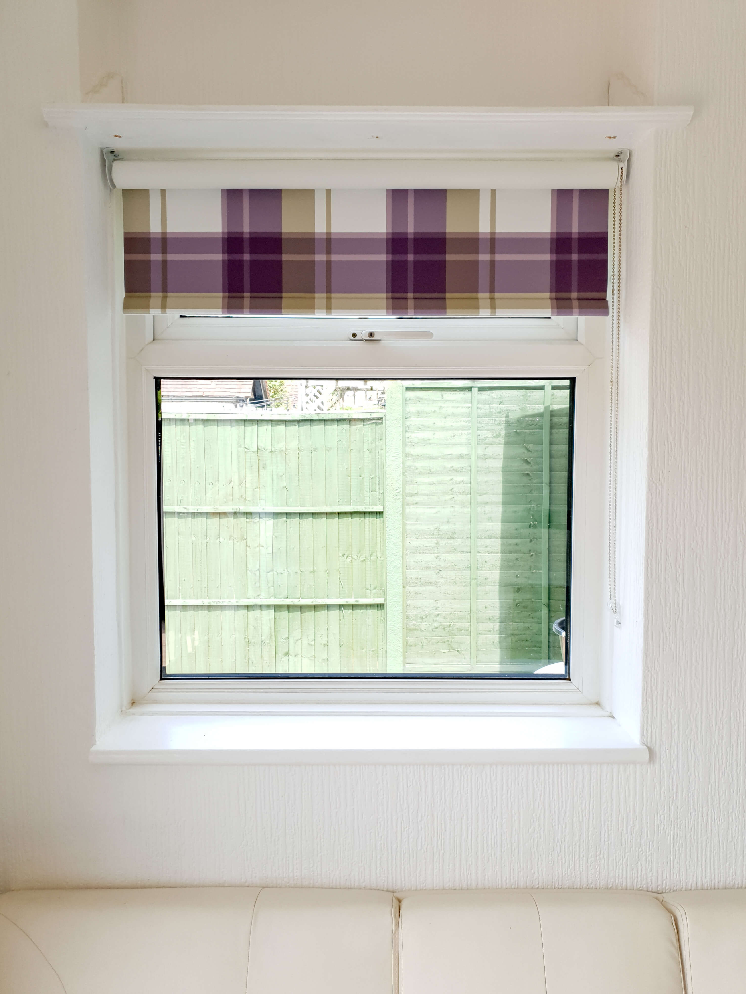 Tartan blackout roller blind