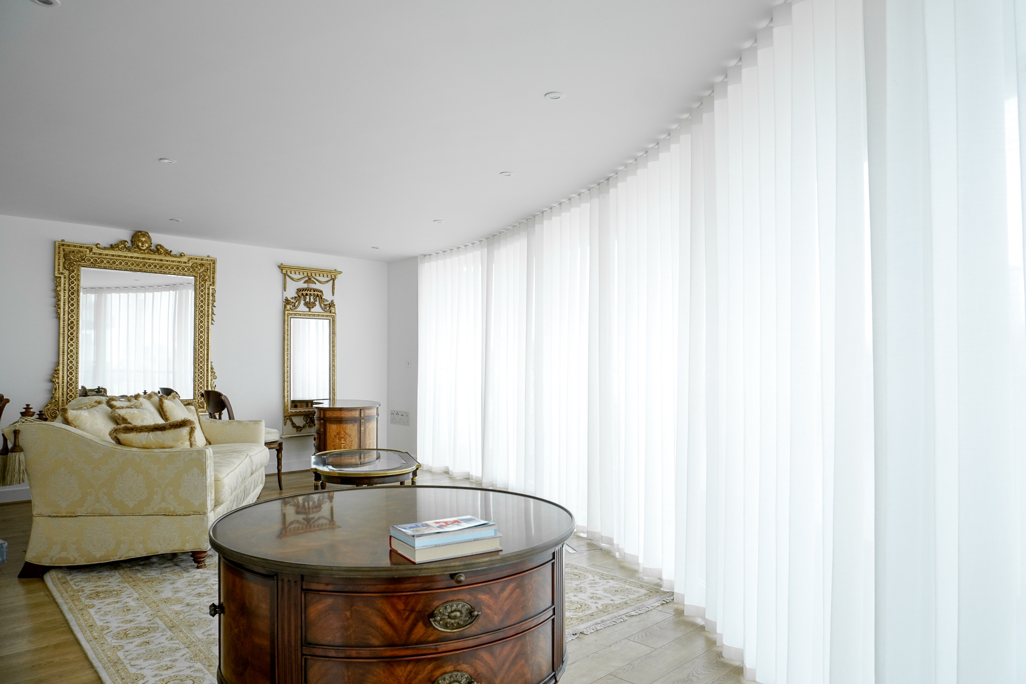 White sheer wave curtains